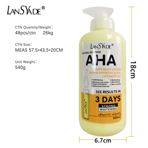Lotion Corporelle <span class=keywords><strong>Éclaircissant</strong></span>e et Hydratante en Gros 500ml à l'AHA, Vitamine C et Beurre de Karité - Pour une Peau Lumineuse et Lisse - Product Image 2