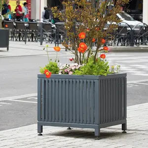 Entrega rápida, macetas grandes, maceta grande de metal con caja para plantas al aire libre para parque y plaza