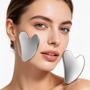 Stainless Steel Heart Shaped Gua Sha Board For Facial Firming And Lifting Massage Face Neck Care Tool - Product Image 2