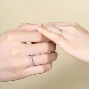 Anillos De Pareja Silver Plated Romantic Heart Creative <b>Couple</b> <b>Ring</b> Wedding <b>Ring</b> Adjustable Open Wedding <b>Couple</b> <b>Ring</b> - Product Image 5