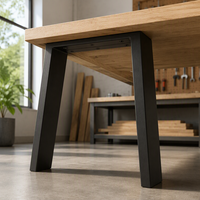 Piétement de table en métal noir avec trous de fixation, revêtement par pulvérisation pour cadres de table