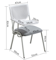 Vente en gros bon marché de chaise de bureau en maille Base métallique empilable sans bras Formation Réunion École Hôtel Salon Utilisation Tissu Acier