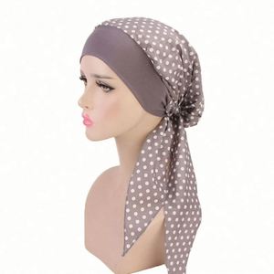 En gros, Bonnet chimio en coton imprimé style pastoral africain pour femmes, avec bandeau élastique, bonnet hijab à capuche et turban - Product Image 3