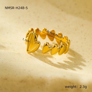 Anillos de apertura con forma de corazón encantador de hojas de acero inoxidable para mujer, anillo geométrico personalizado de lujo para regalo de mujer - Product Image 5