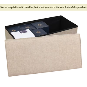 <span class=keywords><strong>Popular</strong></span> hogar otomano <span class=keywords><strong>banco</strong></span> de almacenamiento taburete plegable cuadrado PUF plegable organizador de ropa para dormitorio y escuela - Product Image 2