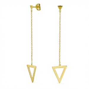 Boucles d'oreilles pendantes géométriques plaquées or unisexe, bijoux tendance en alliage - Product Image 1