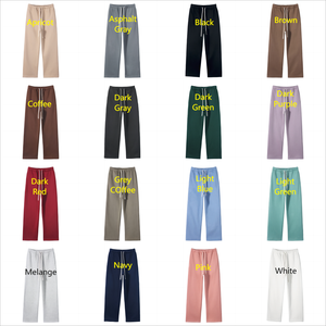 Pantalones Deportivos de Pierna Recta de Felpa de Algodón Grueso |   Pantalones Deportivos Vintage de Corte Holgado Unisex, Gruesos, para Logotipo Personalizado, Venta al Por Mayor OEM - Product Image 1