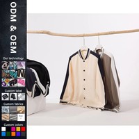 Fabricants de vêtements personnalisés printemps et automne 380 grammes Cardigan sweat-shirt Baseball veste couleur bloquée haut à manches longues