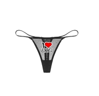 메쉬 팬티 여성 섹시 티백 프라이빗 레터 로고 끈 팬티 메쉬 시스루 G-스트링 속옷