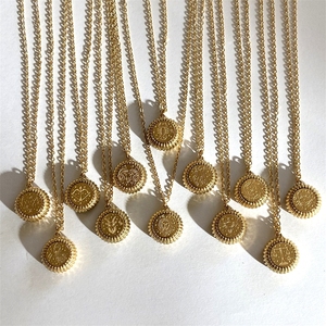 YICAI 316l Acero inoxidable 18K chapado en oro joyería al por mayor 12 <span class=keywords><strong>horóscopo</strong></span> colgante oro Zodiaco collar - Product Image 6
