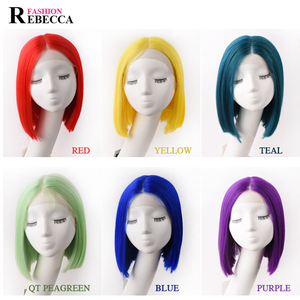 Perruque synthétique longue bouclée 12 pouces — noble, perruque synthétique résistante à la chaleur pour femmes noires, perruque rose bleue pour <span class=keywords><strong>Cosplay</strong></span> en stock - Product Image 6