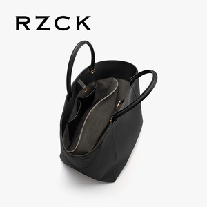 Rzk अद्वितीय डिजाइन महिलाओं काले रंग वास्तविक चमड़े के हैंडबैग कस्टम ब्रांड नाम क्रॉसबॉडी बैग रिंग हैंडल के साथ - Product Image 5