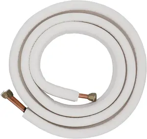 50FT Air Conditioning Copper Tubing 1/4" and 3/8" Twin copper pipes for air conditioners insulated