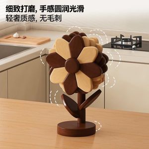 New sunflower high-temperature resistant heat-insulating <b>mat</b> for dining tables, <b>plates</b>, bowls, and household use; foldable pot - Product Image 5