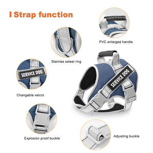 SKYNUO สายรัดสุนัขไนลอนปรับได้, สายรัดหน้าอกสัตว์เลี้ยงกันน้ำระบายอากาศได้ดีเสื้อกั๊กสุนัขอ๊อกฟอร์ดสะท้อนแสง - Product Image 2