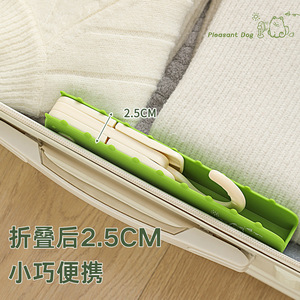 Portable Folding <b>Clothes</b> Drying <b>Rack</b> Green And Pink Hook Type For Travel Hotel Dormitory Use - Product Image 4