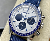Herren-Luxus-Sportuhr mit Saphirglas, Chronograph, Edelstahlgehäuse, Gangreserveanzeige und Automatikwerk
