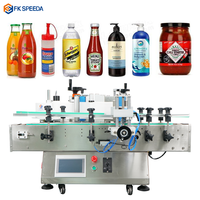 FK605 Applicateur d'étiquettes automatique à grande vitesse de bureau, double taille, pour étiquetage de bouteilles rondes, machine d'étiquetage de contenants