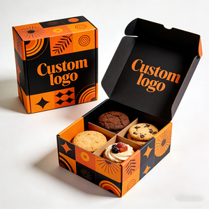 Boîte à dégustation personnalisée en kraft, emballage cadeau pour desserts, boulangerie, nourriture, collection de collations haut de gamme, boîtes de friandises, emballage de boîte à gaufres - Product Image 3