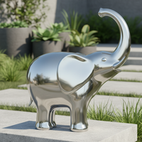 Sculpture d'éléphant en acier inoxydable poli miroir haute brillance - Décoration entièrement personnalisable pour hôtels, centres commerciaux et espaces résidentiels