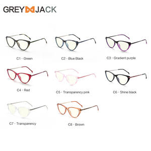 กรอบแว่นตาเกรย์แจ็คแคทอาย TR90 แบบเต็มกรอบ ป้องกันแสงสีฟ้า แฟชั่นสำหรับทุกเพศ พร้อมบานพับสปริง - Product Image 2