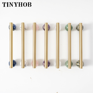 Art <strong>Handle</strong>/Natural Marble + Brass Knobs Nordic <strong>Handles</strong> Drawer Pulls <strong>Kitchen</strong> <strong>Cabinet</strong> Knobs and <strong>Handles</strong> Pink Furniture Hardware