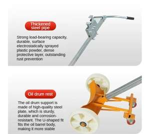 Carro de tambor de aceite de rueda neumática portador de tanque de combustible Carro de tambor de aceite manual - Product Image 3