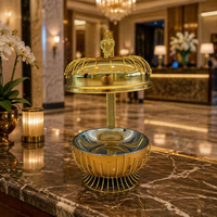 Plat à chafing rond de luxe doré de style arabe, chauffe-plat de buffet suspendu en acier inoxydable de 8 L pour restaurant, hot pot et réceptions de mariage