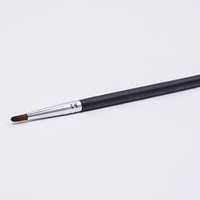 Pinceau à lèvres à manche en bois, poils synthétiques véganes marron, pour liner et rouge à lèvres, outil cosmétique pour le visage, marque privée
