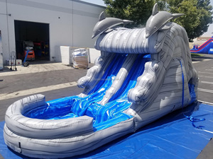 Dongyuan Màu Xanh Ngoài Trời Trampoline Công Viên Chơi Đồ Chơi Vui Chơi Giải Trí Công Viên Thương Mại Trượt Nước Thư Bị Trả Lại Lâu Đài Inflatable Cho Người Lớn - Product Image 5