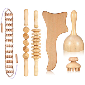 Juego de 50 herramientas de masaje de terapia de madera mixta, Kit Gua Sha Colombiana, masajeador de drenaje linfático, terapia de rodillos, masajeador corporal de madera - Product Image 5