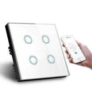 4 כנופיית שחור בריטי סטנדרטי Wifi בית קיר מגע מתג גרפיטי חכם בית אור מתג תומך Alexa Google בית - Product Image 5