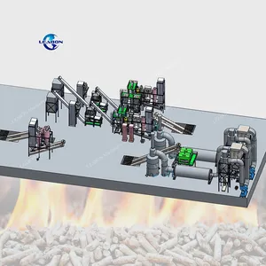 Máquina de producción de pellets de madera CE, línea de fabricación de pellets de paja de biomasa, precios