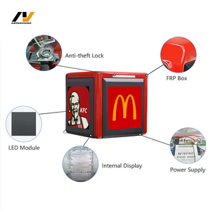 Caja de Reparto de Comida con Pantalla LED de 3 Lados, Impermeable IP65, con Control 4G, GPS y WiFi para Motocicletas - Product Image 2