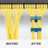 Alat Sisir Kabel Plastik untuk Ruang Server dan Mesin, Kit Pengatur Kabel Jaringan Ethernet 24, 1m