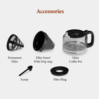 Cafetière électrique à filtre 8 tasses avec moulin intégré, minuterie programmable, fonction de distribution automatique, en acier inoxydable, pour usage domestique