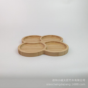 จานไม้ไผ่ลายใบโคลเวอร์สี่แฉก โอจิ ไดโช ขนาด 25x25x2 ซม. สำหรับถาดเสิร์ฟในโรงแรม - Product Image 4