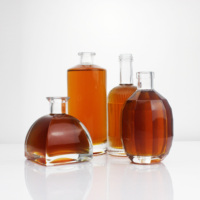 Bouteilles en verre rondes en liège personnalisées pour rhum, whisky, vodka, tequila, spiritueux, 750 ml, luxe, écologiques, sérigraphiées