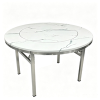 Verstellbarer Umweltfreundlicher Drehbarer Edelstahl-Klapptisch Runder Bankett-Tisch mit 3D-Farbmuster für Catering-Events