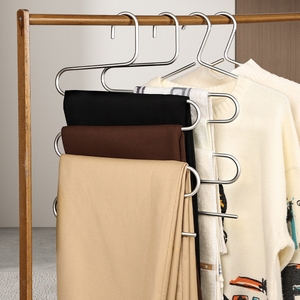 Appendiabiti a 5 livelli a forma di S in alluminio dorato <span class=keywords><strong>per</strong></span> pantaloni - Product Image 6