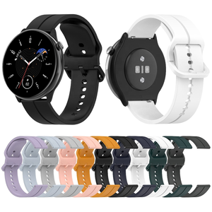 Pulsera deportiva de 20mm y 22mm, correa de repuesto, accesorios para Amazfit GTR Mini <span class=keywords><strong>Bip3</strong></span> Pro, correa de reloj de silicona de Color sólido - Product Image 1