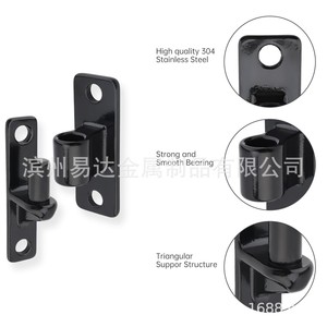 Bisagras de puerta negras para montaje en pared, de acero inoxidable 304, con apertura de 180 grados para puertas de granja - Product Image 5