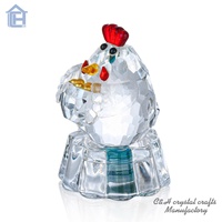 Mini poulet en cristal exquis - Gravé au laser - Tendance de la mode - Décoration pour la maison et les mariages - Cadeau