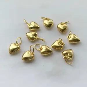浪漫的14k黄金填充7.0毫米蓬松的心形饰品制作手镯和项链