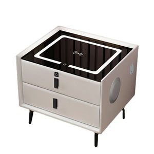 Armoire de chevet intelligente flottante avec chargeur sans fil et lumière LED, meuble mural pour chambre à coucher - Product Image 5