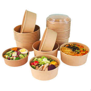 King Garden 25oz Venta al por mayor de papel Kraft Rectangular Caja de comida para ensalada fresca coreana para llevar Laminación mate para Fideos de sushi - Product Image 4