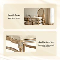Chaise de banquet empilable en bois massif de style classique personnalisé pour hôtel, restaurant, mariage et événements