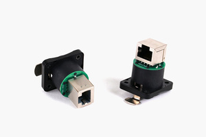 RJ45 महिला चेसिस सॉकेट सॉकेट 90/180 शील्ड ईथरनेट कनेक्टर और जस्ता मिश्र धातु आवास - Product Image 3