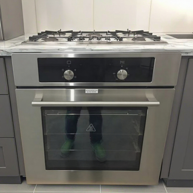 60L Capacity Dual Baking Kitchen Appliance Full-Touch Single Recessed Home Use Built-In Electric Convection Double Household