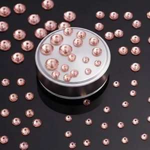 Perles de strass à coudre en résine époxy rose pêche de 5 mm, à dos plat et trou central, pour la création de bijoux à plusieurs rangs - Product Image 3